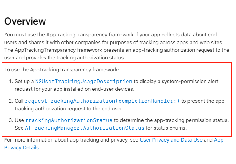 AppTracking Transparency Steps