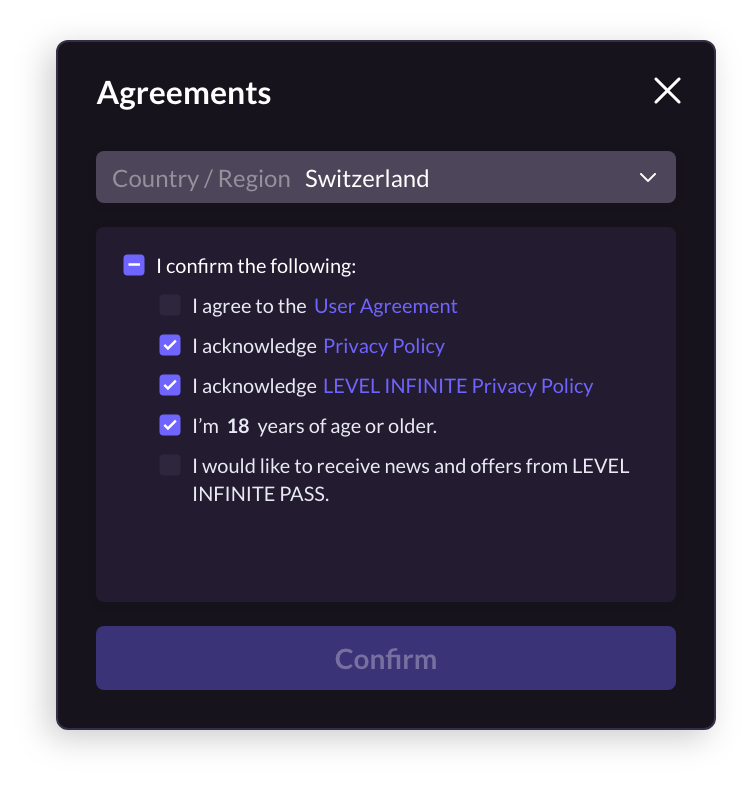 Image: Checkbox Confirmation