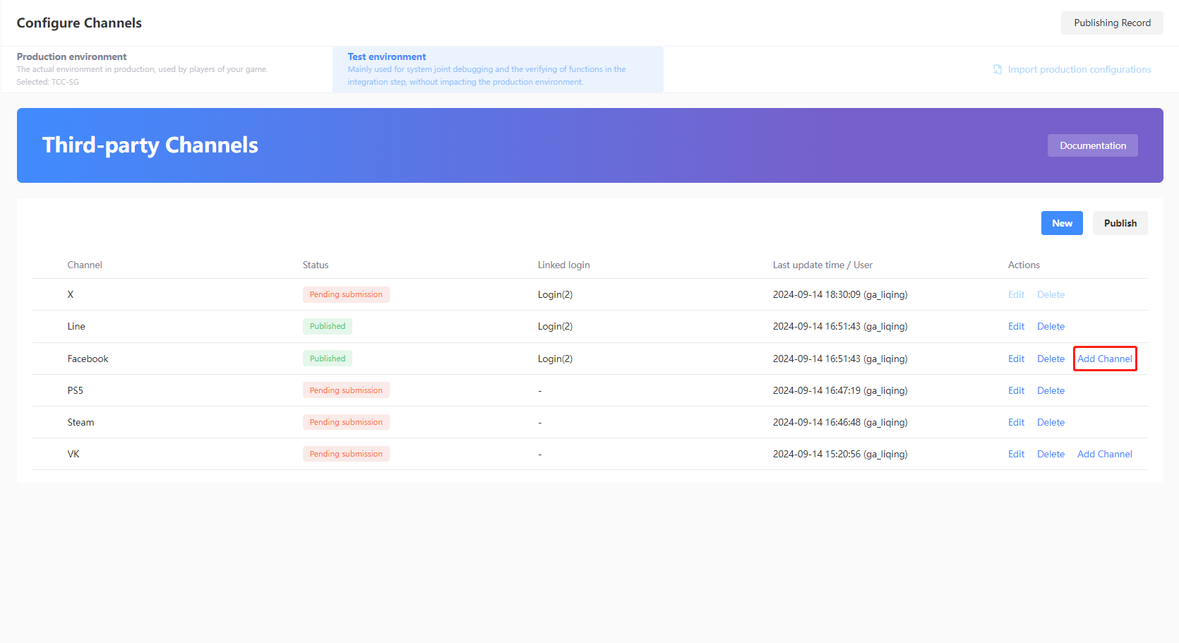 Configure Channels