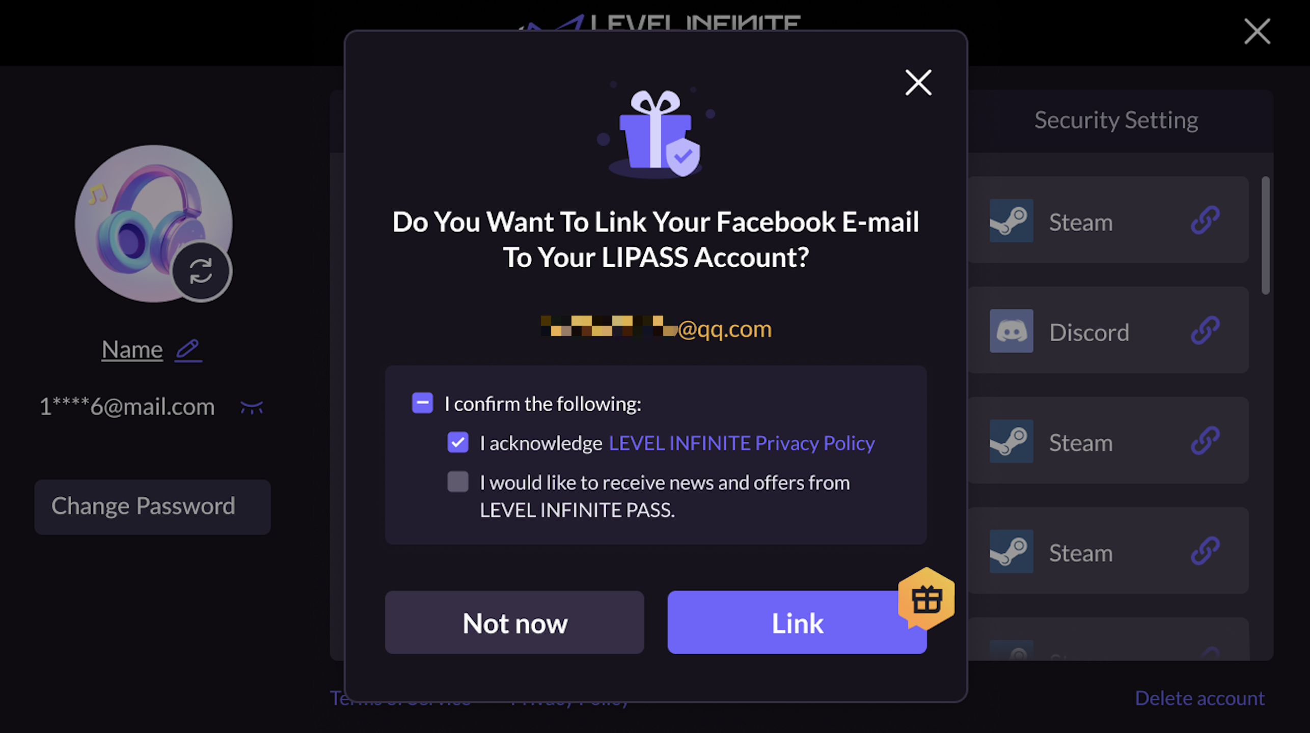 LIPASS Account center