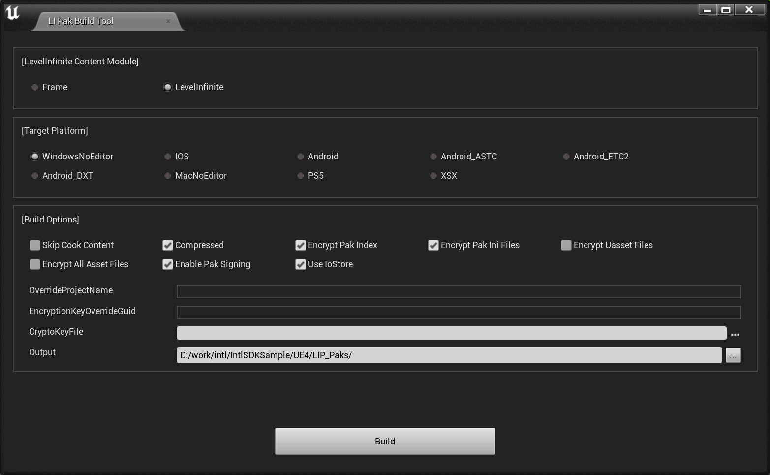 Image: Build tool interface