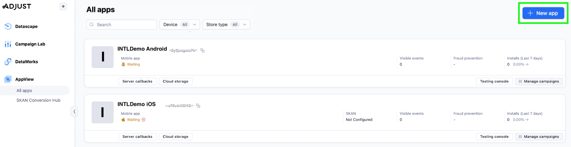 Image: Adjust dashboard