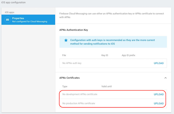 Image: Firebase Cloud Messaging iOS Certificates