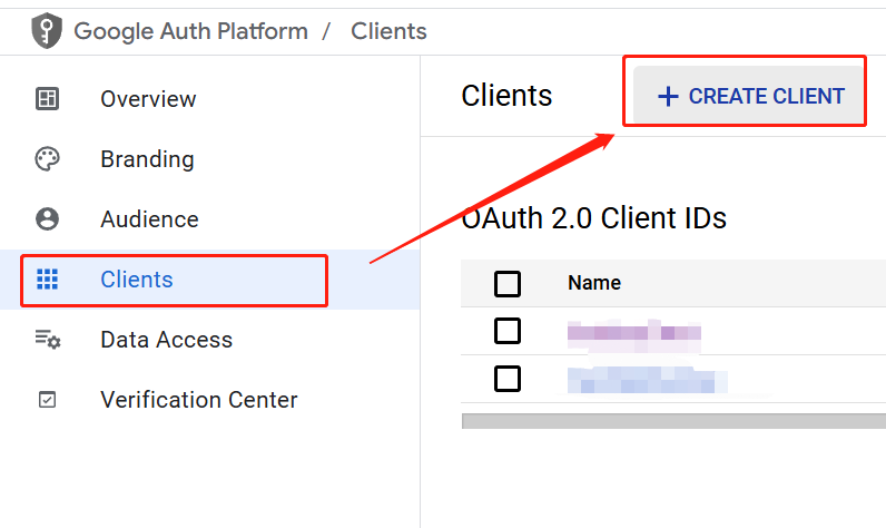 Image: Google, create OAuth clients