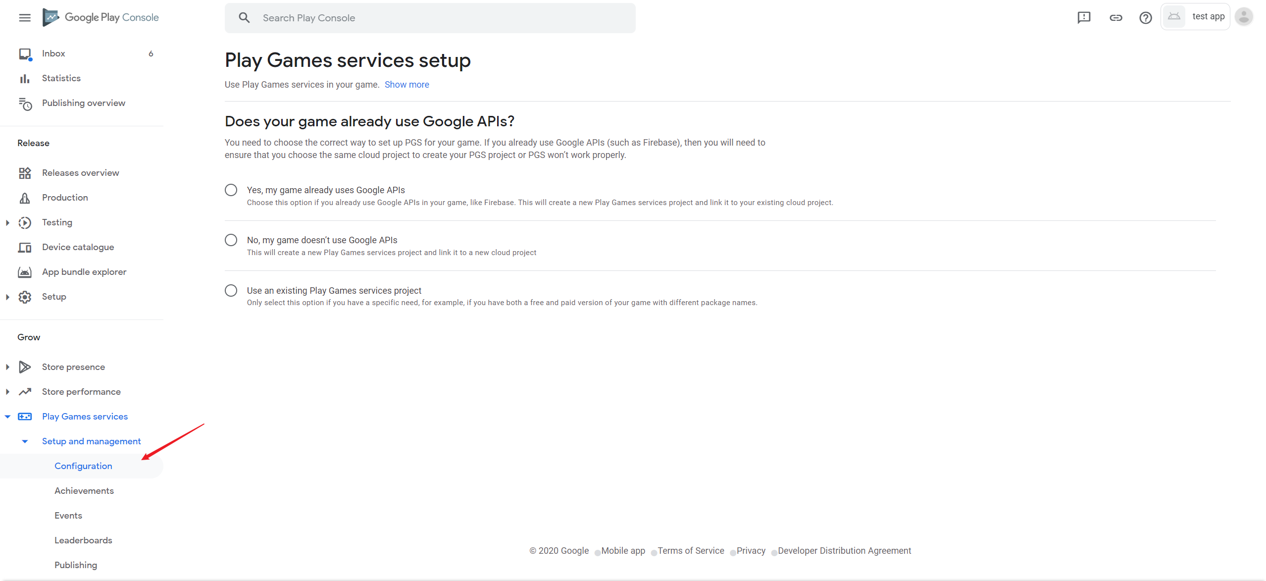 图片：Google service creation